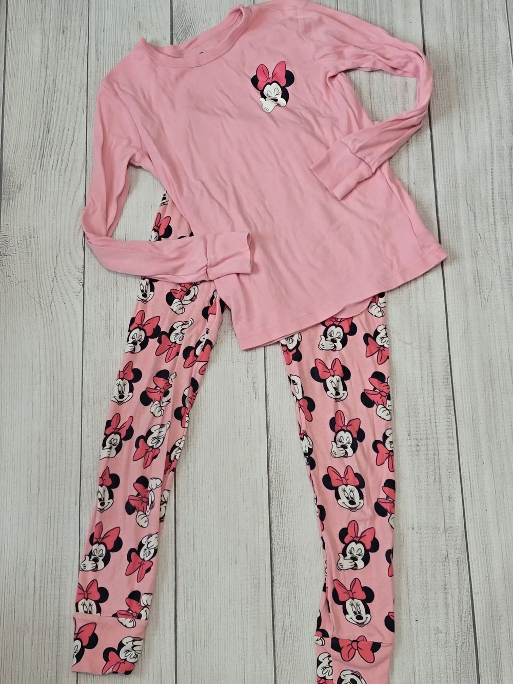 GAP Girls Pink Minnie Mouse Two-Piece Pajama Set
